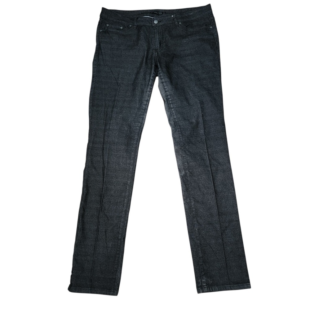 Prana Jeans Women 14/32 Charcoal Grey Organic Cotton Blend Straight Leg Denim